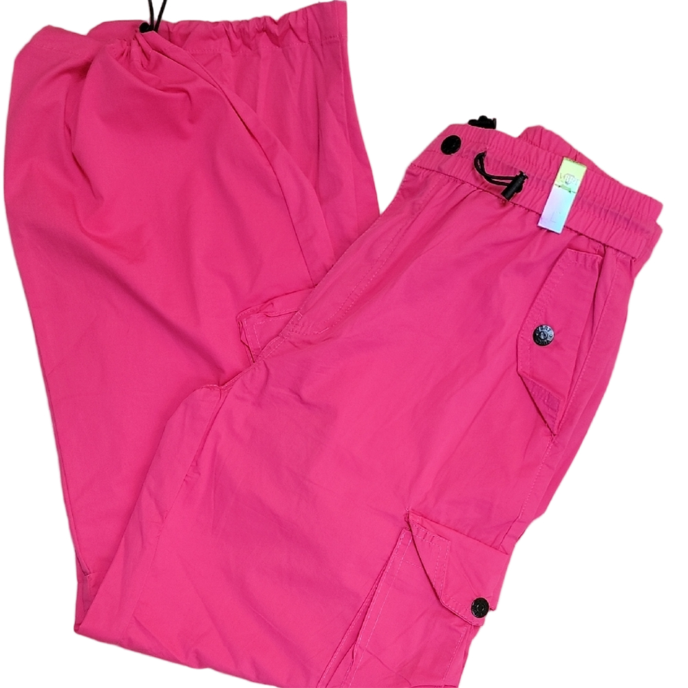 VBRT Pink Y2K Parachute Cargo Pants Size Juniors Large NWT